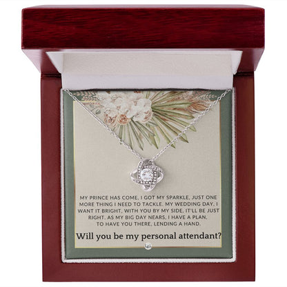 Wedding Personal Attendant Proposal - Will You Be My Helper, Bridal Concierge, Lady in Waiting , Sage Green & Boho Wedding Theme - Liliana and Liam
