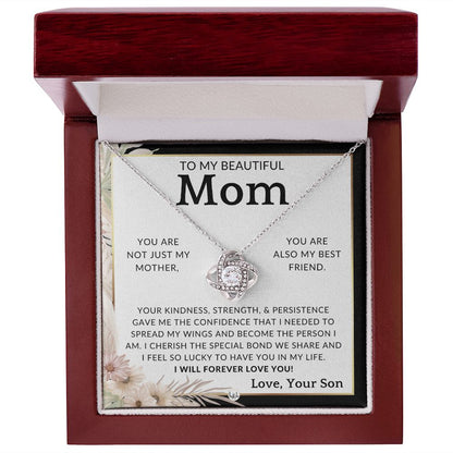 Gift for Mom, From Son - My Best Friend - To Mother, From Son - Beautiful Women's Pendant Necklace - Great For Mother's Day, Christmas, or Her Birthday - Liliana and Liam