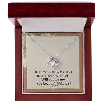 Matron of Honour Proposal Gift - Be My MOH Gift From Bride - Wedding Party - Stuck With Us , Terracotta, Rust And Gold Wedding Theme - Liliana and Liam