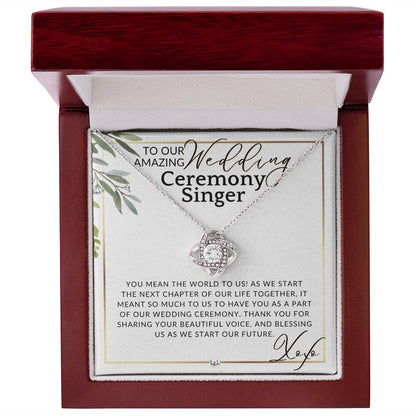 Wedding Ceremony Singer - Great Thank You Gift From Bride and Groom - Gratitude & Appreciation , White and Green, Eucalyptus Wedding - Liliana and Liam