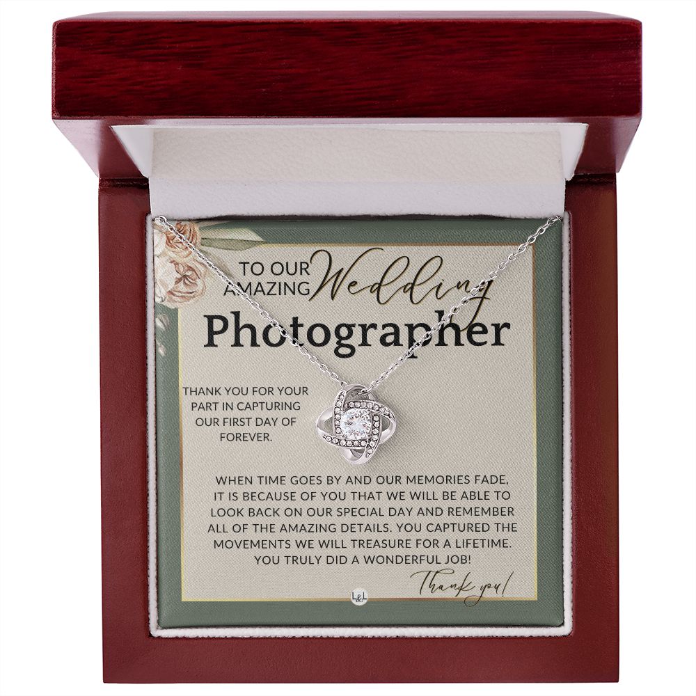 Wedding Photographer Gift - Thank You From The Couple - Gratitude Gift, Token of Appreciation , Sage Green & Boho Wedding Theme