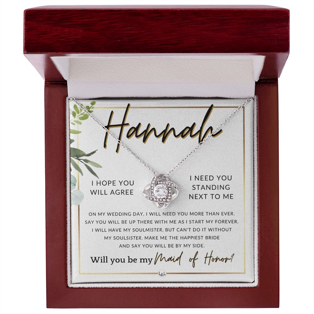 Maid of Honor Proposal, Custom Name - Be My Maid Of Honor, MOH Gift From Bride, Be By My Side , White and Green, Eucalyptus Wedding