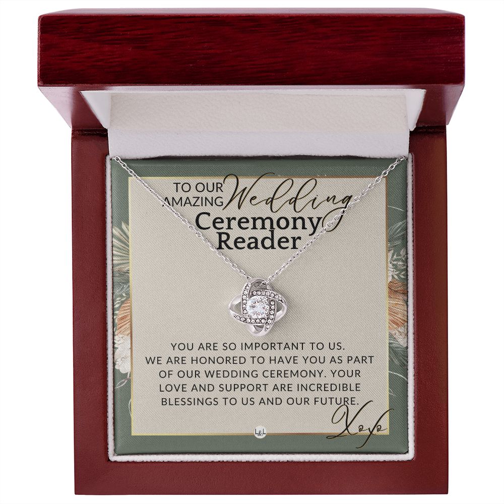 Wedding Ceremony Reader - Great Thank You Gift From Bride and Groom - Gratitude & Appreciation , Sage Green & Boho Wedding Theme