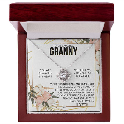 Granny Gift - Beautiful Women's Pendant - From Granddaughter, Grandson, Grandkids - Great For Mother's Day, Christmas, or Birthday - Liliana and Liam