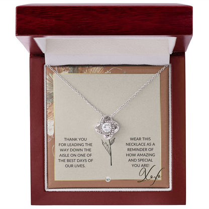 Flower Girl Necklace - Wedding Party Thank You Gift - Gratitude Gift, Token of Appreciation , Terracotta, Rust And Gold Wedding Theme - Liliana and Liam
