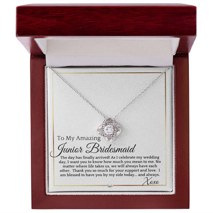 Junior Bridesmaid Gift - On My Wedding Day - Wedding Party Thank You Gift - Elegant White and Gold Wedding Theme - Liliana and Liam