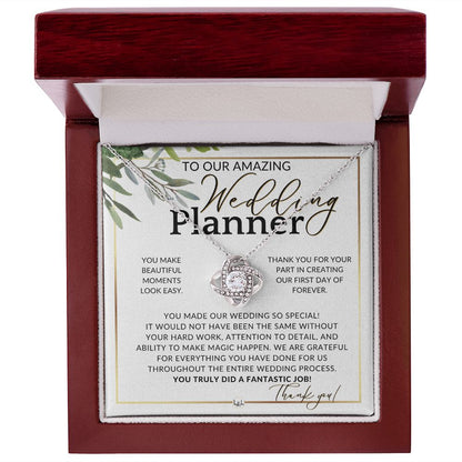 Wedding Event Planner Gift - Thank You From The Couple - Gratitude Gift, Token of Appreciation , White and Green, Eucalyptus Wedding - Liliana and Liam