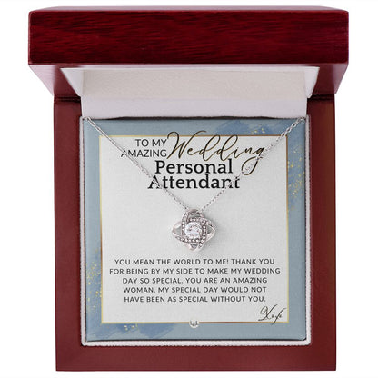 Wedding Personal Attendant Thank You Gift - Wedding Helper, Bridal Concierge, Lady in Waiting , Dusty Blue And Gold Wedding Theme - Liliana and Liam
