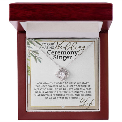 Wedding Ceremony Singer - Great Thank You Gift From Bride and Groom - Gratitude & Appreciation , Beach and Destination Wedding Theme - Liliana and Liam