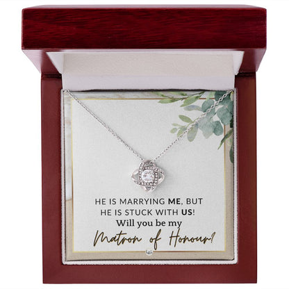 Matron of Honour Proposal Gift - Be My MOH Gift From Bride - Wedding Party - Stuck With Us , Beach and Destination Wedding Theme - Liliana and Liam