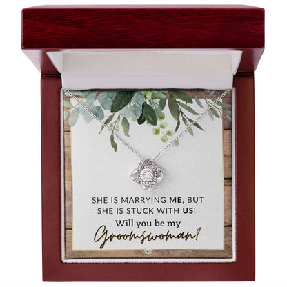 Groomswoman Proposal - Gift From Groom - Will You Be My Groomswoman - Wedding Party Accessories , Rustic and Wood Wedding Theme - Liliana and Liam