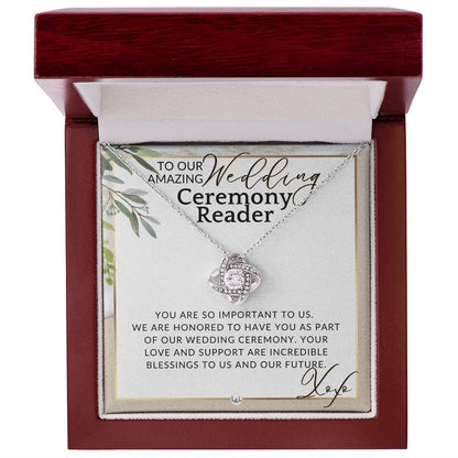 Wedding Ceremony Reader - Great Thank You Gift From Bride and Groom - Gratitude & Appreciation , Beach and Destination Wedding Theme - Liliana and Liam