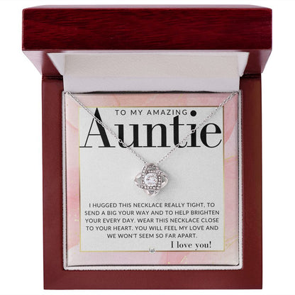 Gift For Your Auntie - Present for Auntie From Niece or Nephew - Pendant Necklace - Great For Christmas, Her Birthday, Or As An Encouragement Gift - Liliana and Liam