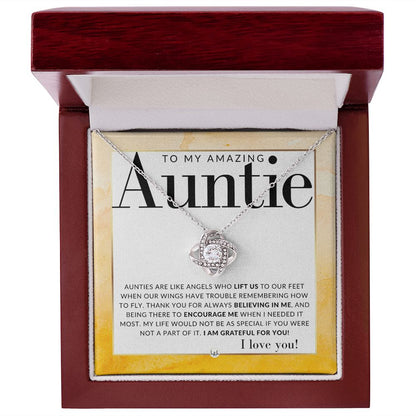 Gift For Auntie - Present for Auntie From Niece or Nephew - Pendant Necklace - Great For Christmas, Her Birthday, Or As An Encouragement Gift - Liliana and Liam