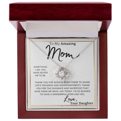 Gift for Mom - You Helped Me - To My Mother, From Daughter - A Beautiful Women's Pendant Necklace - Great For Mother's Day, Christmas, or Her Birthday - Liliana and Liam
