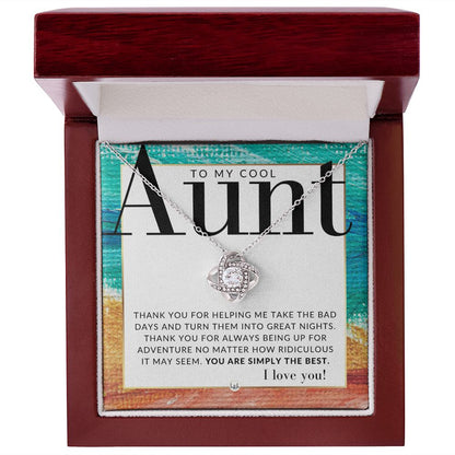 Gift For Cool Aunt - Present for Aunt From Niece or Nephew - Pendant Necklace - Great For Christmas, Her Birthday, Or Encouragement Gift - Liliana and Liam