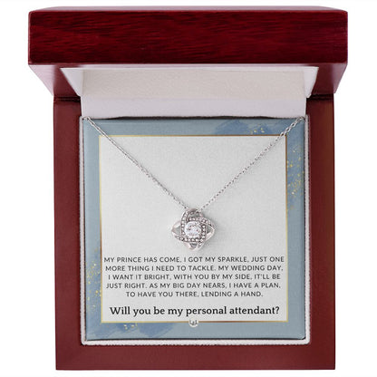 Wedding Personal Attendant Proposal - Will You Be My Helper, Bridal Concierge, Lady in Waiting , Dusty Blue And Gold Wedding Theme - Liliana and Liam