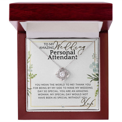 Wedding Personal Attendant Thank You Gift - Wedding Helper, Bridal Concierge, Lady in Waiting , White and Green, Eucalyptus Wedding - Liliana and Liam