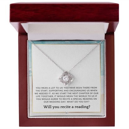 Wedding Ceremony Reader Proposal - Will You Read At Our Wedding - From The Bride and The Groom , Beach and Destination Wedding Theme - Liliana and Liam