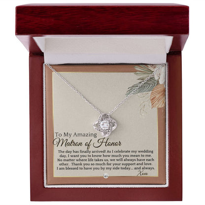 Matron of Honor Thank You Gift - On My Wedding Day MOH Gift From Bride - Wedding Party Accessory , Terracotta, Rust And Gold Wedding Theme - Liliana and Liam