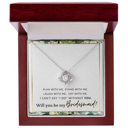 Bridesmaid Proposal - Wedding Party Jewelry Accessory From Bride - Be My Bridesmaid , White and Green, Eucalyptus Wedding - Liliana and Liam