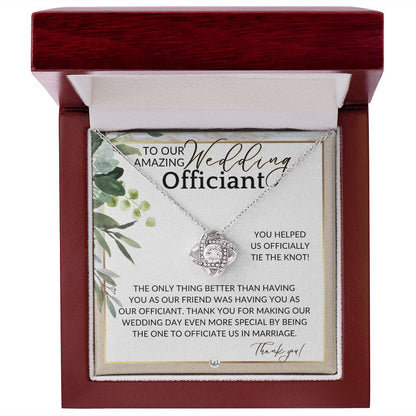 Officiant Gift - Thank You Thank You For Marrying Us - Female Wedding Officiant or Pastor Gift , Beach and Destination Wedding Theme - Liliana and Liam
