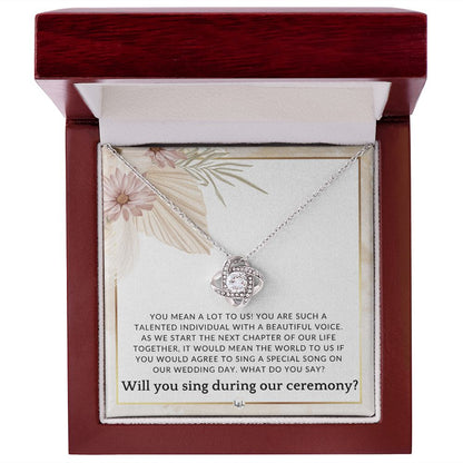 Wedding Ceremony Singer Proposal - Will You Sign At Our Wedding - From The Bride and The Groom , Pink Floral and Boho Wedding Theme - Liliana and Liam