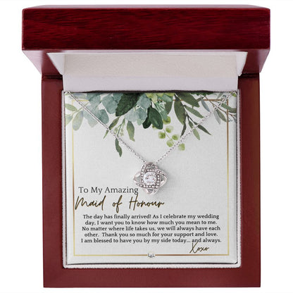 Maid of Honour Gift - On My Wedding Day - Great Wedding Party Thank You Gift From The Bride , White and Green, Eucalyptus Wedding - Liliana and Liam
