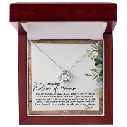 Matron of Honour Thank You Gift - On My Wedding Day Gift From Bride - Wedding Party Accessories , Rustic and Wood Wedding Theme - Liliana and Liam