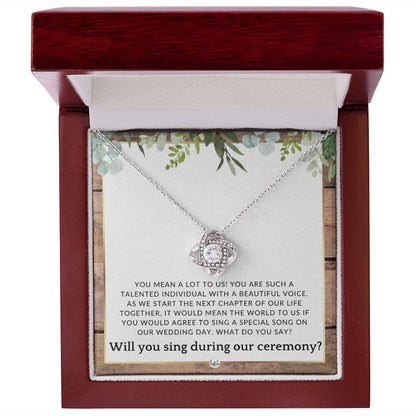 Wedding Ceremony Singer Proposal - Will You Sign At Our Wedding - From The Bride and The Groom , Rustic and Wood Wedding Theme - Liliana and Liam