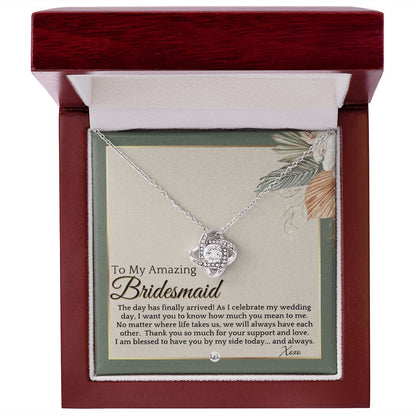 Bridesmaid Gift - On My Wedding Day From Bride - Wedding Party Thank You Jewelry Accessories , Sage Green & Boho Wedding Theme - Liliana and Liam