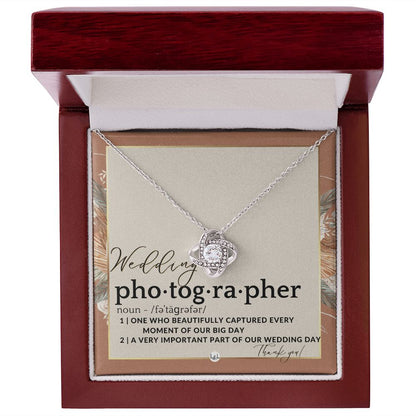 Wedding Photographer Gift - Thank You From Bride & Groom - Gratitude Gift, Token of Appreciation , Terracotta, Rust And Gold Wedding Theme - Liliana and Liam