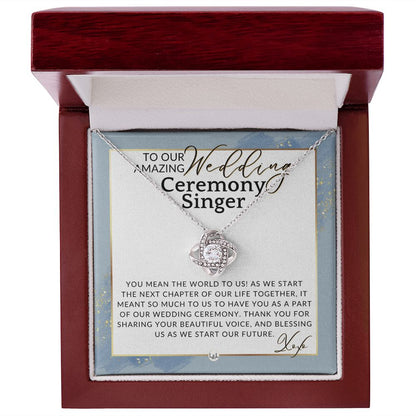 Wedding Ceremony Singer - Great Thank You Gift From Bride and Groom - Gratitude & Appreciation , Dusty Blue And Gold Wedding Theme - Liliana and Liam