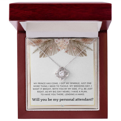 Wedding Personal Attendant Proposal - Will You Be My Helper, Bridal Concierge, Lady in Waiting , Pink Floral and Boho Wedding Theme - Liliana and Liam