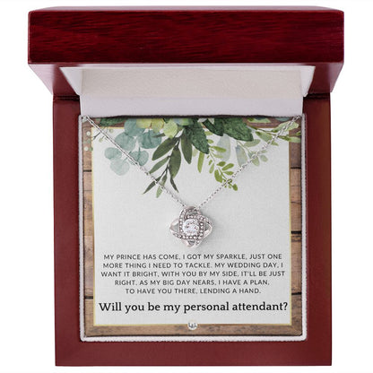 Wedding Personal Attendant Proposal - Will You Be My Helper, Bridal Concierge, Lady in Waiting , Rustic and Wood Wedding Theme - Liliana and Liam