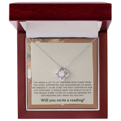 Wedding Ceremony Reader Proposal - Will You Read At Our Wedding - From The Bride and The Groom , Terracotta, Rust And Gold Wedding Theme - Liliana and Liam
