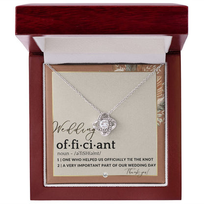 Officiant Gift - Thank You Gift For Female Wedding Officiant, Pastor - Thank You For Marrying Us , Terracotta, Rust And Gold Wedding Theme - Liliana and Liam