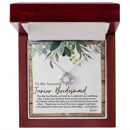Junior Bridesmaid Gift - On My Wedding Day For Jr. Bridesmaid - Wedding Party Thank You Gift , Rustic and Wood Wedding Theme - Liliana and Liam