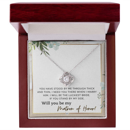 Matron of Honour Proposal Gift - Unique Be My MOH Gift From Bride - Through Thick and Thin , Beach and Destination Wedding Theme - Liliana and Liam