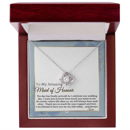 Maid of Honour Gift - On My Wedding Day - Great Wedding Party Thank You Gift From The Bride , Dusty Blue And Gold Wedding Theme - Liliana and Liam