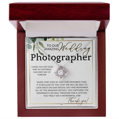 Wedding Photographer Gift - Thank You From The Couple - Gratitude Gift, Token of Appreciation , White and Green, Eucalyptus Wedding - Liliana and Liam
