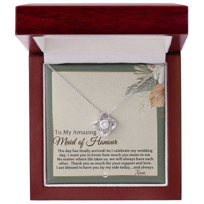 Maid of Honour Gift - On My Wedding Day - Great Wedding Party Thank You Gift From The Bride , Sage Green & Boho Wedding Theme - Liliana and Liam