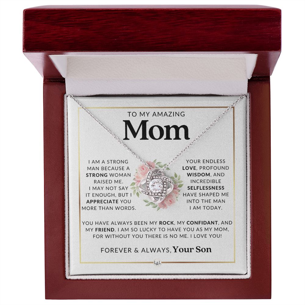 Mom Gift, From Son - More Than Words - Meaningful Necklace - Great For Mother's Day, Christmas, Her Birthday, Or As An Encouragement Gift
