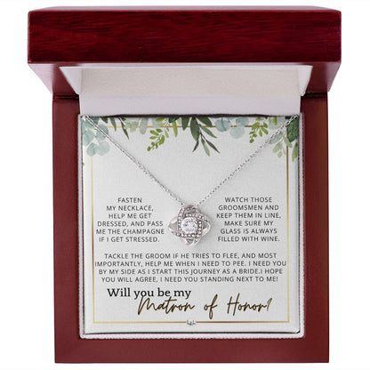 Matron of Honor Proposal Gift - Unique Be My MOH Gift From Bride - I Need You - Wedding Party , White and Green, Eucalyptus Wedding - Liliana and Liam
