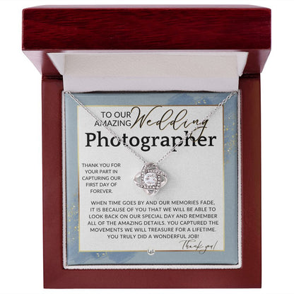 Wedding Photographer Gift - Thank You From The Couple - Gratitude Gift, Token of Appreciation , Dusty Blue And Gold Wedding Theme - Liliana and Liam