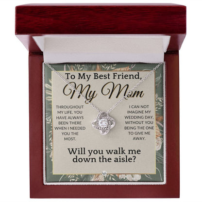 Mom, Will You Walk Me Down The Wedding Aisle, Give Me Away Proposal, Mother of the Bride Gift , Sage Green & Boho Wedding Theme - Liliana and Liam