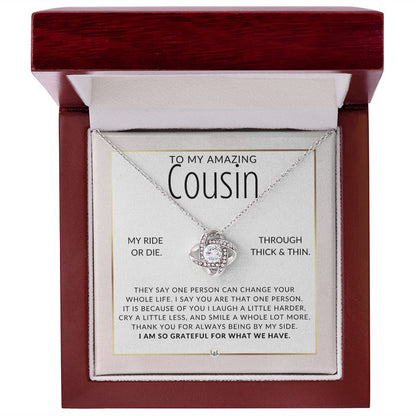 Gift For Female Cousin - Ride Or Die - Pendant Necklace Present For Girl Cousin - Great For Christmas, Her Birthday, Or As An Encouragement Gift - Liliana and Liam