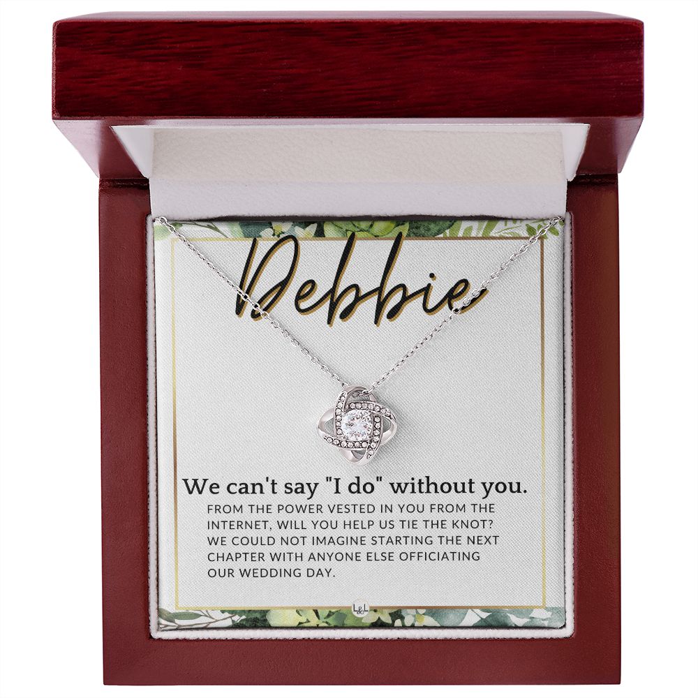 Wedding Officiant Proposal, Custom Name - From The Power Vested In You From The Internet , White and Green, Eucalyptus Wedding