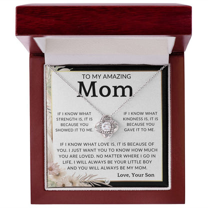 Gift for Mom, From Son - Because You - To Mother, From Son - Beautiful Women's Pendant Necklace - Great For Mother's Day, Christmas, or Her Birthday - Liliana and Liam