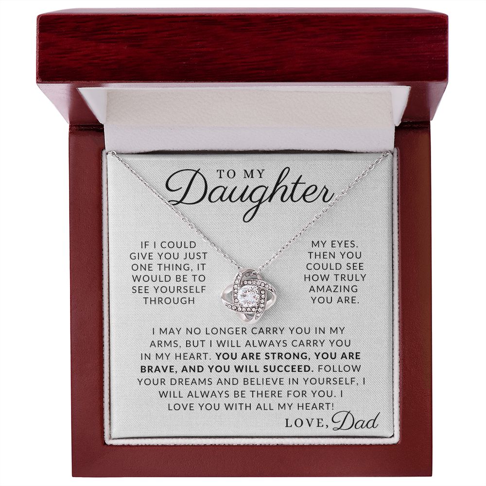 With All My Heart - To My Daughter (From Dad) - Father to Daughter Gift - Christmas Gifts, Birthday Present, Graduation Necklace, Valentine's Day